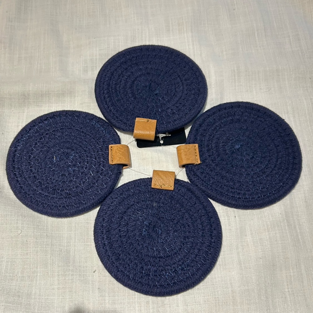 Coiled Indigo Rope Coasters - Picture 3 of 3